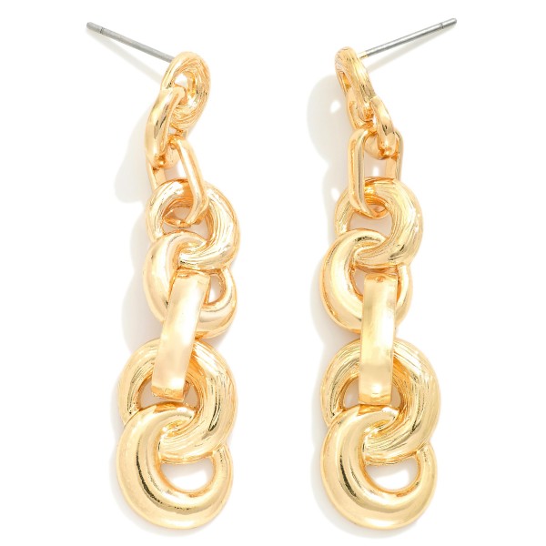 Linked Metal Infinity Loops Drop Earrings

- Approximately 2" L 