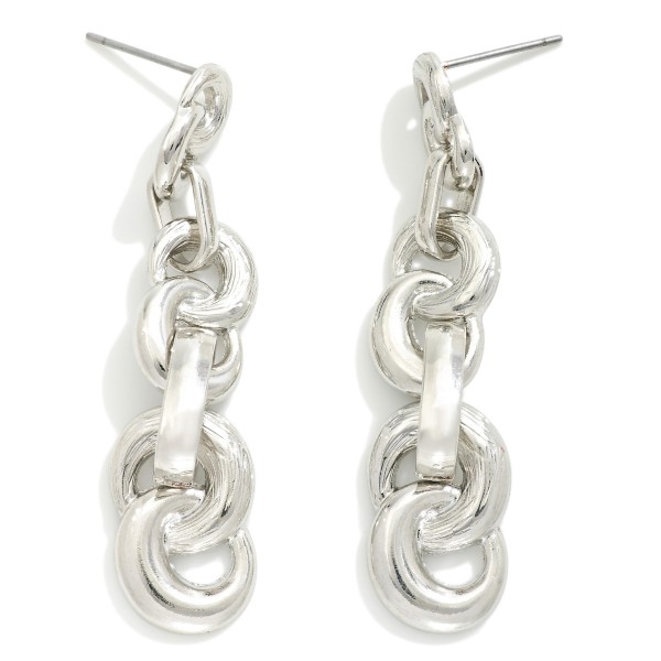 Wholesale linked Metal Infinity Loops Drop Earrings L