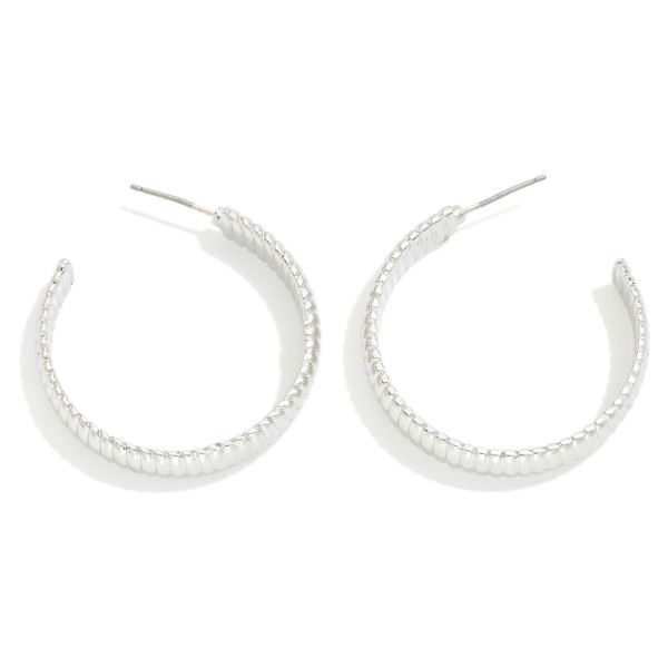 Wholesale ribbed Metal Hoop Earrings D