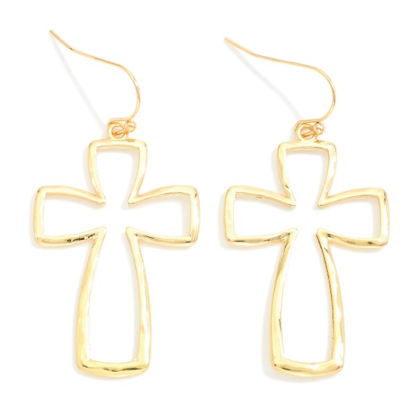 Rounded Metal Cross Drop Earrings
- Approximately 2" L