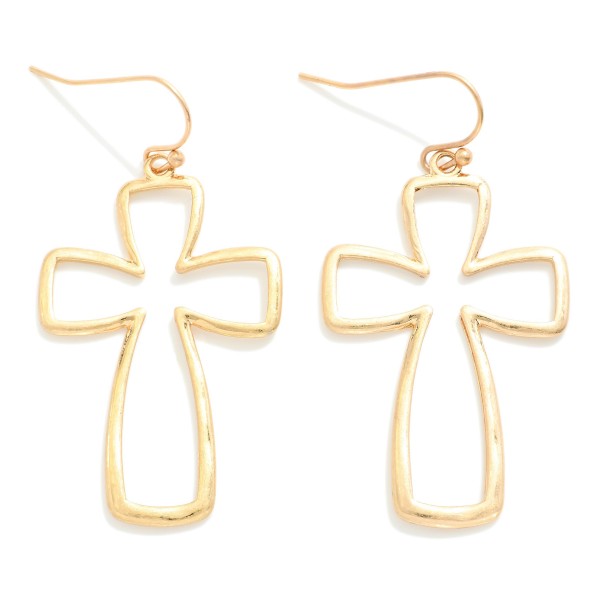 Wholesale rounded Metal Cross Drop Earrings L