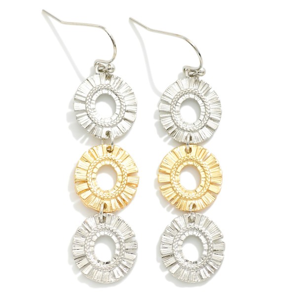 Wholesale linked Metal Fringe Ovals Drop Earrings L