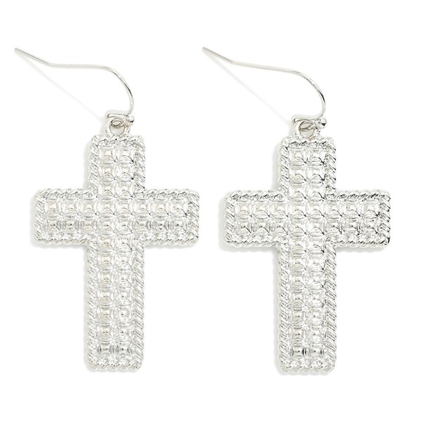 Wholesale studded Metal Cross Drop Earrings L
