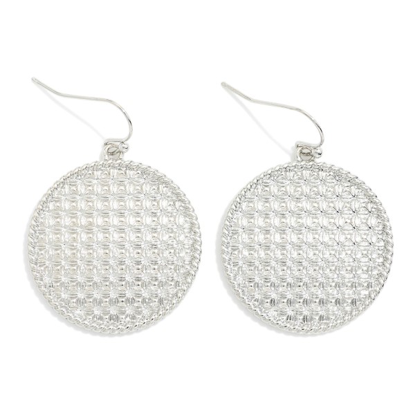 Wholesale studded Metal Disc Drop Earrings L