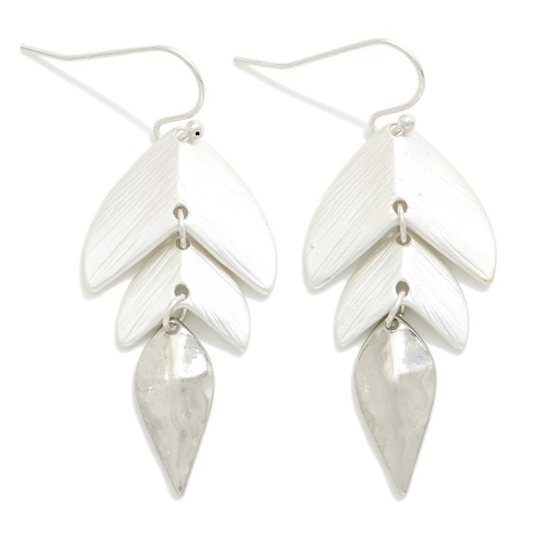 Linked Metal Leaf Drop Earrings

- Approximately 1.75" L