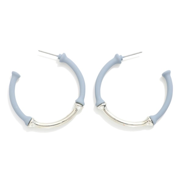 Wholesale matte Metal Bamboo Hoop Earrings D