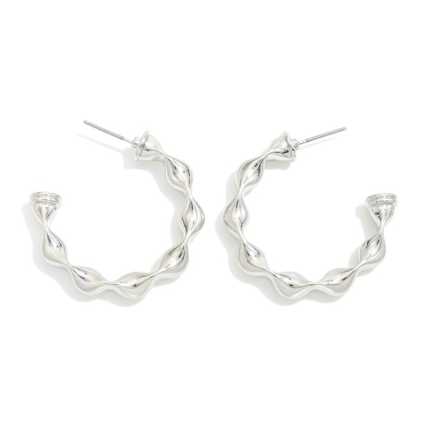 Wholesale crimped Metal Hoop Earrings D