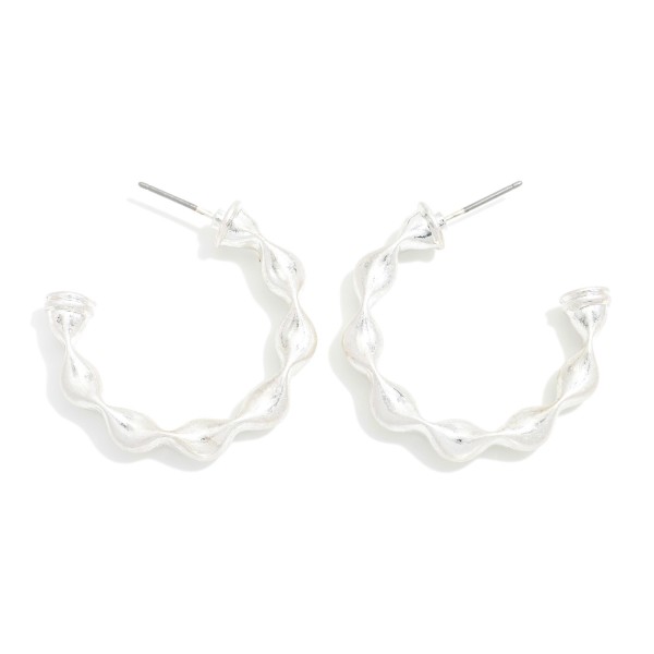 Wholesale crimped Metal Hoop Earrings D