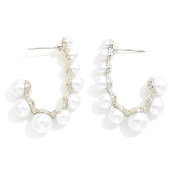 Wholesale pearl Studs Oval Hoop Earrings L