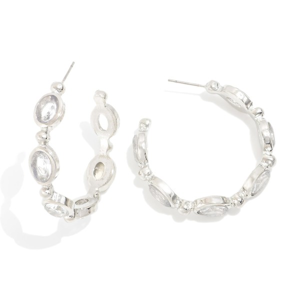 Wholesale glass Crystal Hoop Earrings D