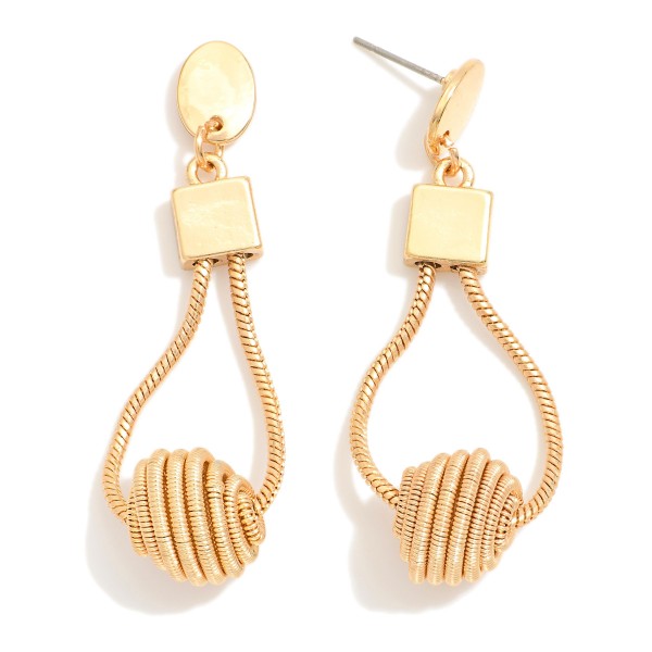 Wholesale snake Chain Post Drop Earrings Metal Coiled Globe L