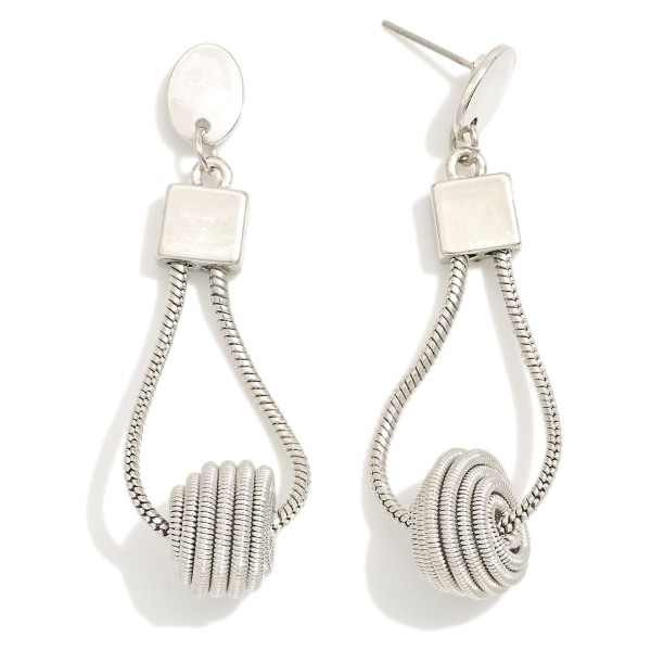 Wholesale snake Chain Post Drop Earrings Metal Coiled Globe L