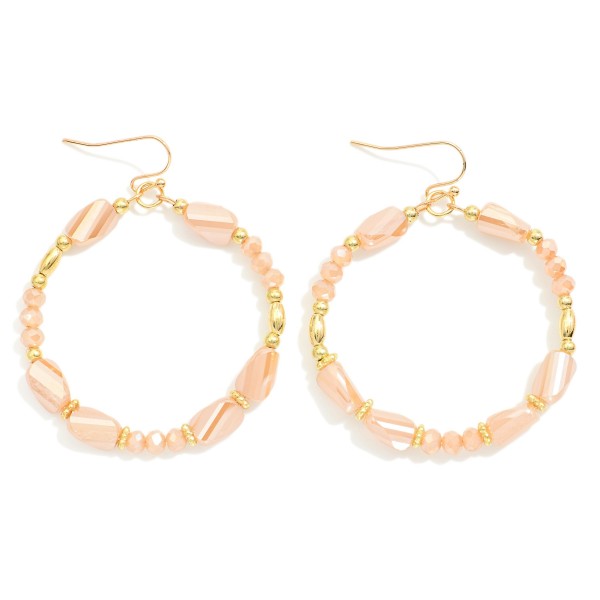 Wholesale faceted Bead Hoop Drop Earrings L