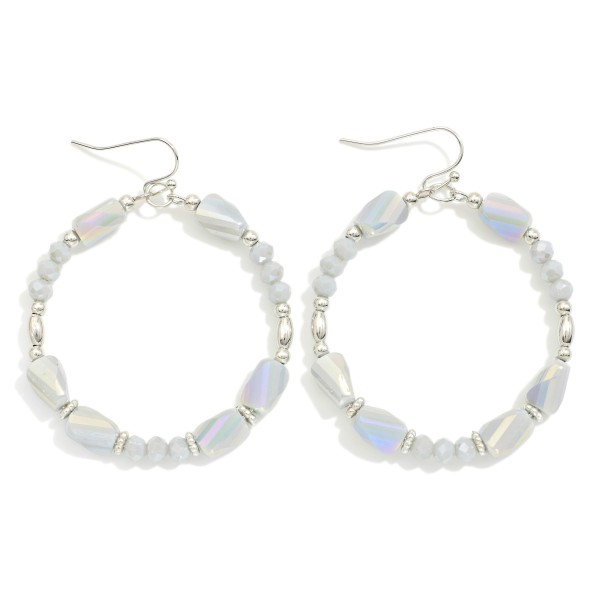 Wholesale faceted Bead Hoop Drop Earrings L