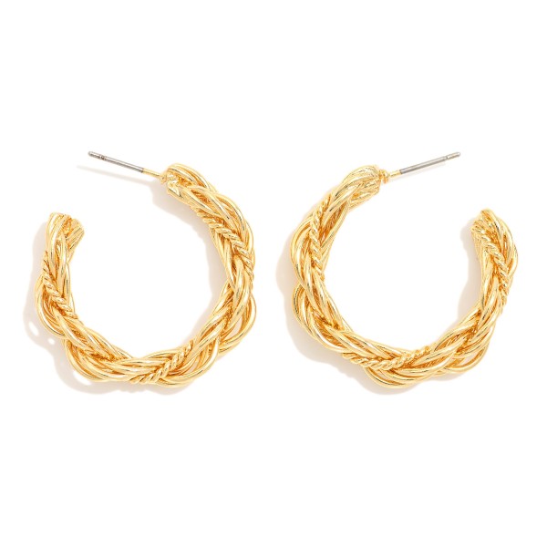 Wholesale layered Twisted Metal Hoop Earrings D Brass Base