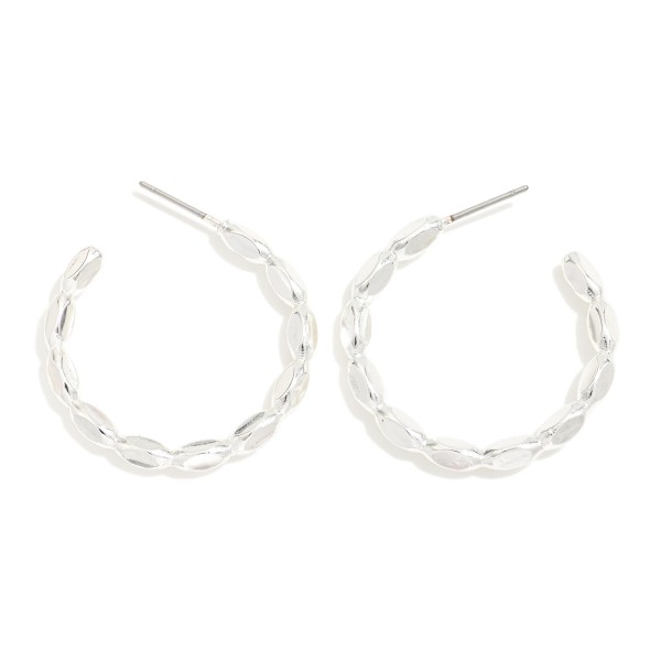 Wholesale metal Rice Bead Hoop Earrings D Brass Base