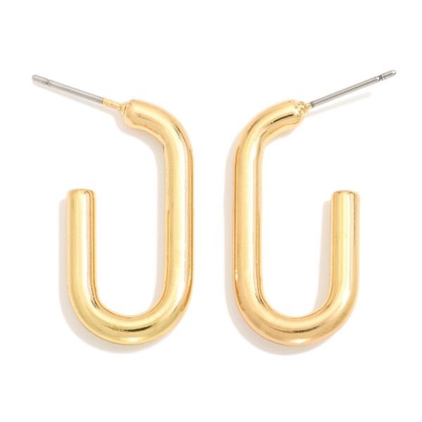Wholesale metal Elongated Hoop Earrings L Brass Base