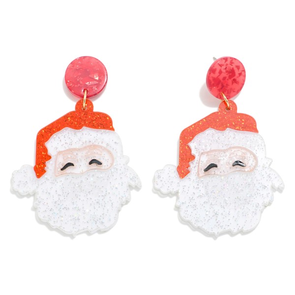 Wholesale glitter Acetate Santa Drop Earrings L