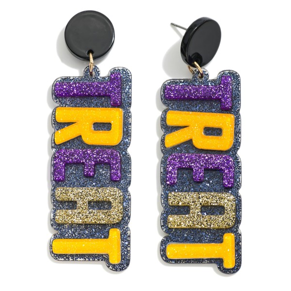 Wholesale glitter Acetate Treat Drop Earrings L