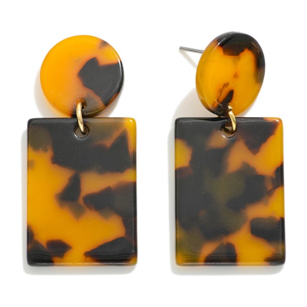 Wholesale tortoise Shell Linked Geometric Post Drop Earrings L