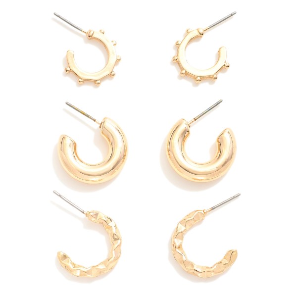 Wholesale set Three Metal Hoop Earrings L