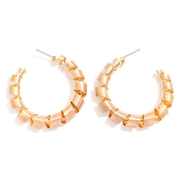 Wholesale flat Twisted Metal Hoop Earrings D
