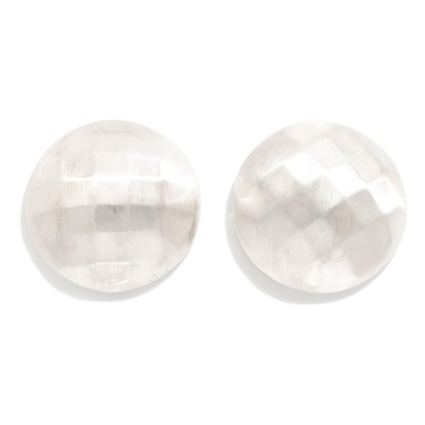 Wholesale chunky Textured Metal Dome Drop Earrings L
