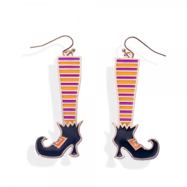 Wholesale painted Metal Witch Legs Drop Earrings L