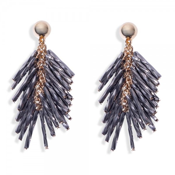 Wholesale chain Link Tassel Drop Earrings Dome Post L