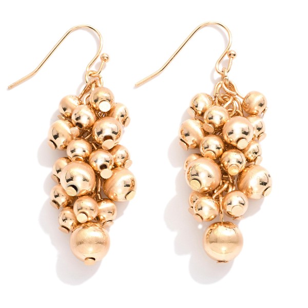 Wholesale linked Metal Bead Drop Earrings L