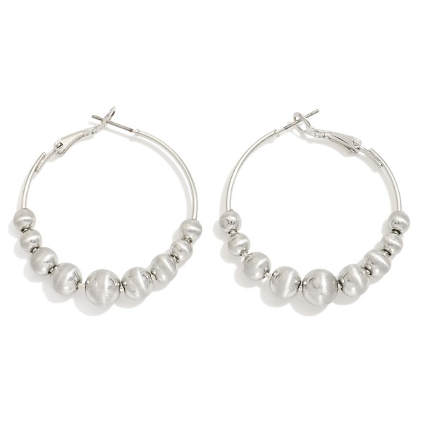 Wholesale metal Beaded Hoop Earrings D