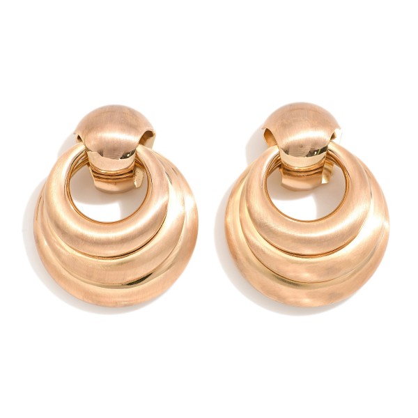 Wholesale metal Door Knocker Layered Hoop Post Drop Earrings L