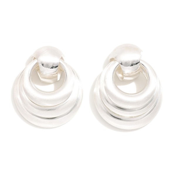 Wholesale metal Door Knocker Layered Hoop Post Drop Earrings L