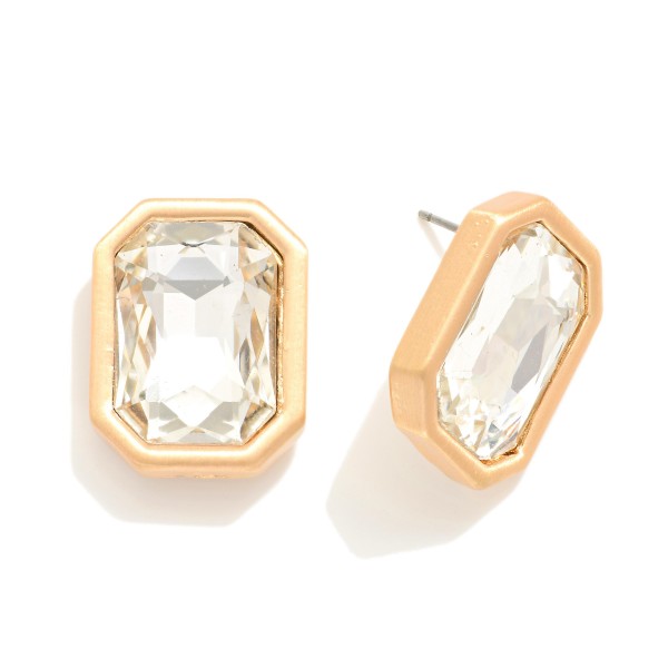 Wholesale chunky Rhinestone Drop Earrings Metal Border L