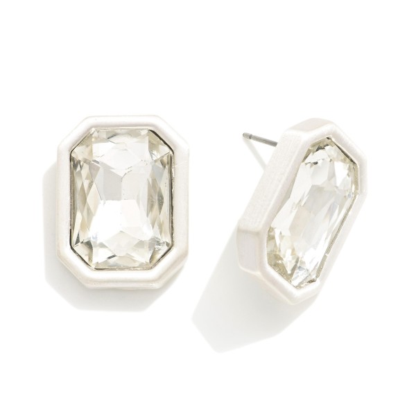 Wholesale chunky Rhinestone Drop Earrings Metal Border L