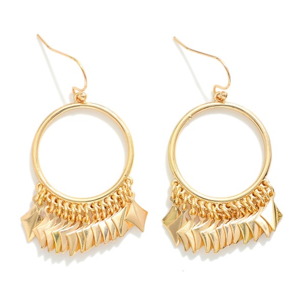 Wholesale metal Drop Hoop Earrings Metal Tassel Details L