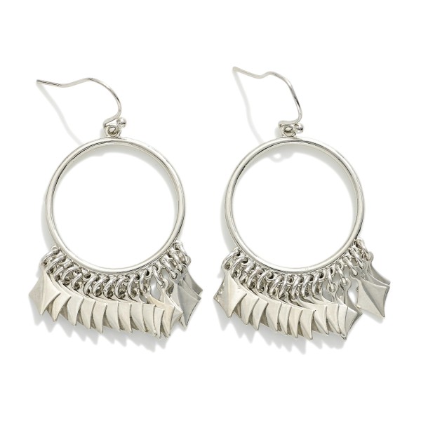 Wholesale metal Drop Hoop Earrings Metal Tassel Details L