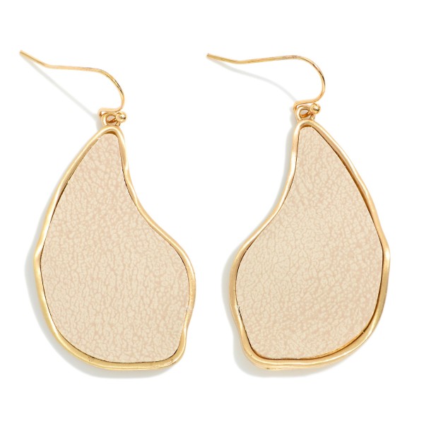 Wholesale cracked Vegan Leather Geometric Drop Earrings L