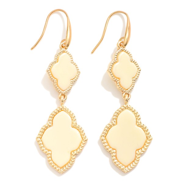 Wholesale linked Elongated Clover Drop Earrings L