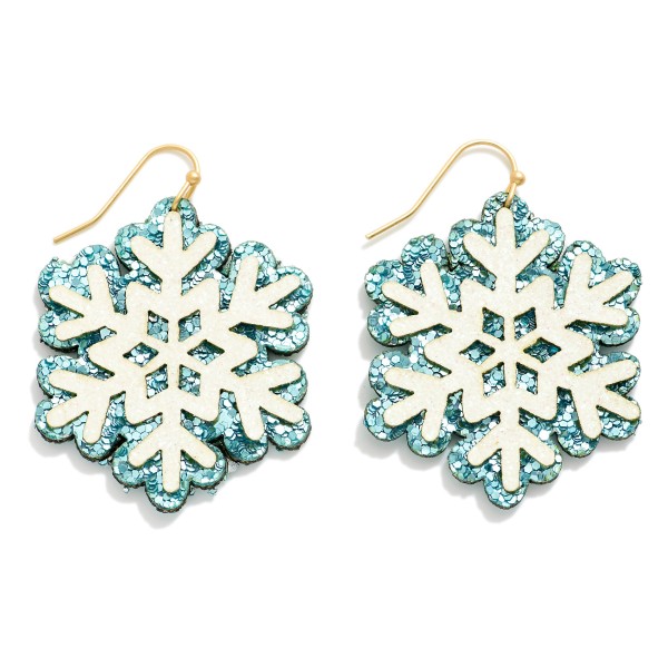 Wholesale glitter Snowflake Drop Earrings L
