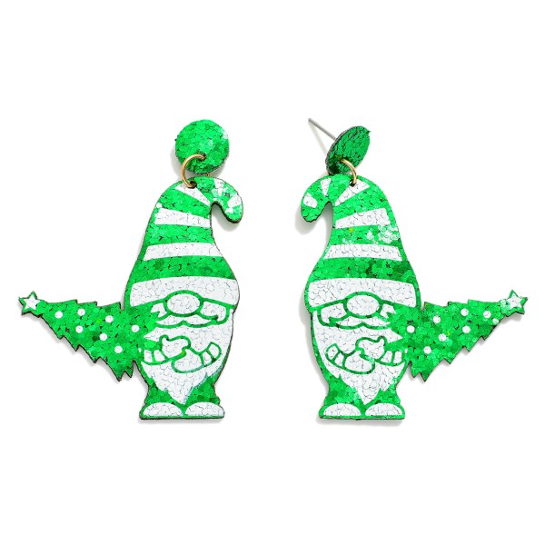 Wholesale glitter Santa Christmas Tree Post Drop Earrings L