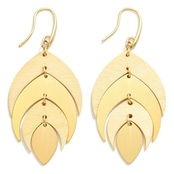 Wholesale linked Wood Metal Leaf Drop Earrings L