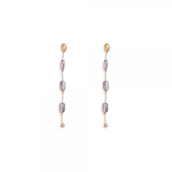 Wholesale metal Ball Chain Post Drop Earrings Faceted Beads L