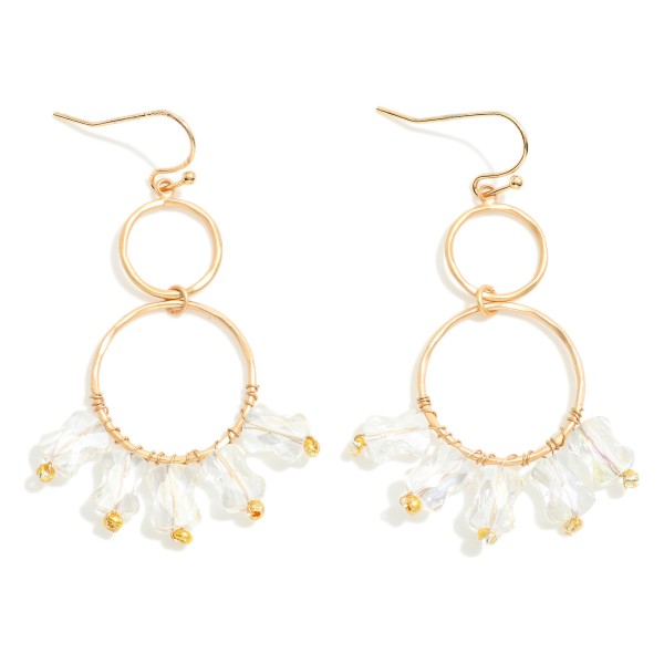 Wholesale linked Hoop Drop Earrings Faceted Peanut Bead Detail L