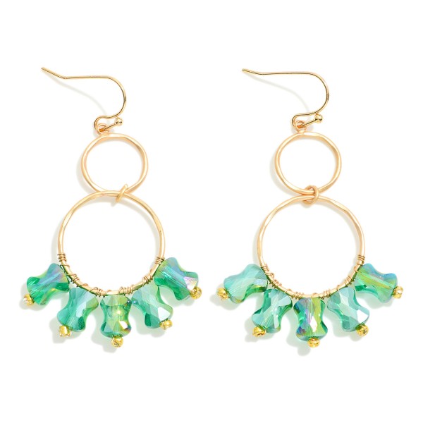 Wholesale linked Hoop Drop Earrings Faceted Peanut Bead Detail L