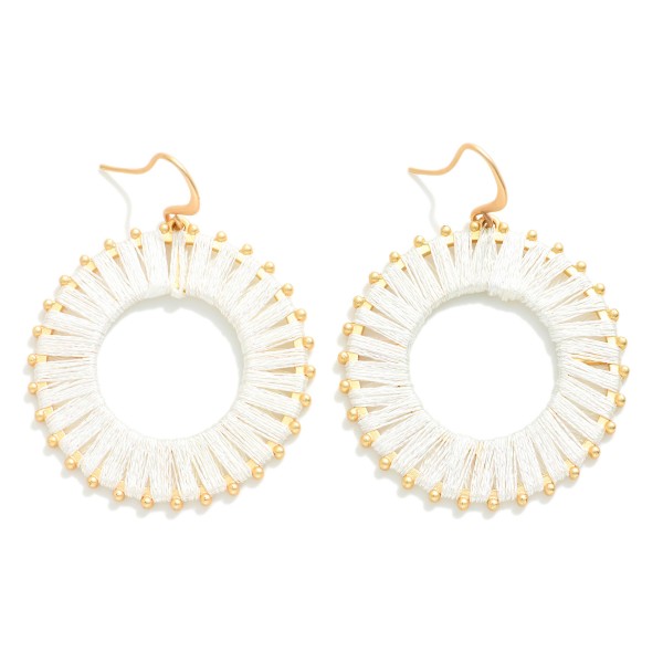 Wholesale glitter Yarn Wrapped Hoop Drop Earrings L