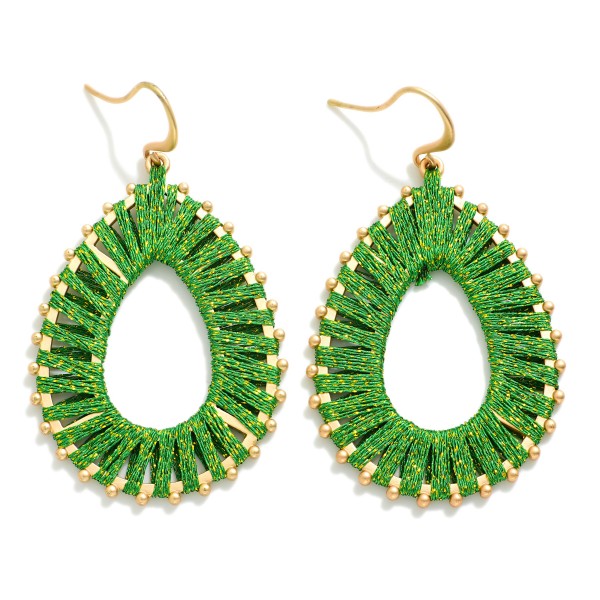 Wholesale glitter Yarn Wrapped Teardrop Drop Earrings L