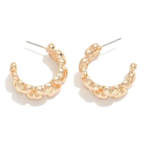 Wholesale metal Chunky Layered Hearts Hoop Earrings D