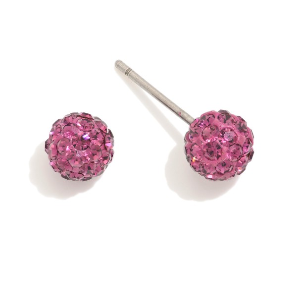 Wholesale rhinestone Studded Ball Stud Earrings L