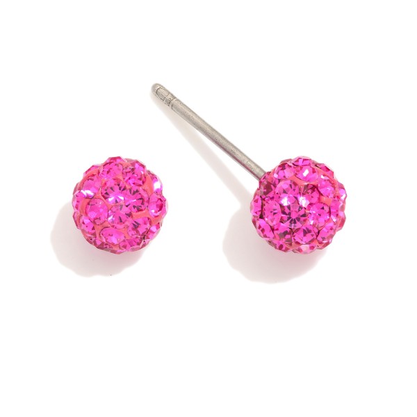 Wholesale rhinestone Studded Ball Stud Earrings L